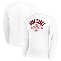 Carolina Hurricanes - Starter Stick And Puck Logo Fleece Pullover Sweatshirt White