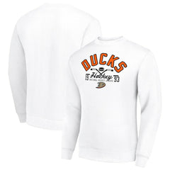 Anaheim Ducks - Starter Stick And Puck Logo Fleece Pullover Sweatshirt White