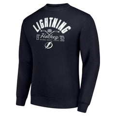 Tampa Bay Lightning - Starter Stick And Puck Logo Fleece Pullover Sweatshirt Navy