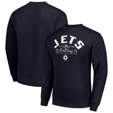 Winnipeg Jets - Starter Stick And Puck Logo Fleece Pullover Sweatshirt Navy