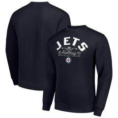 Winnipeg Jets - Starter Stick And Puck Logo Fleece Pullover Sweatshirt Navy