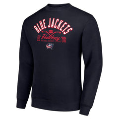 Columbus Blue Jackets - Starter Stick And Puck Logo Fleece Pullover Sweatshirt Navy