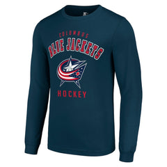 Columbus Blue Jackets - Starter Logo Long Sleeve T-Shirt Navy