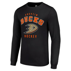 Anaheim Ducks - Starter Logo Long Sleeve T-Shirt Black