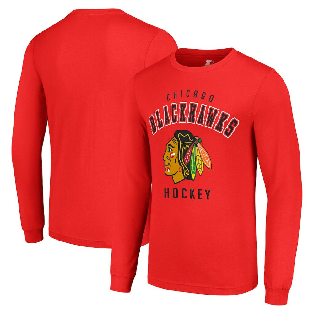 Chicago Blackhawks Starter Logo Long Sleeve T-Shirt Red