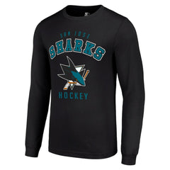 San Jose Sharks - Starter Logo Long Sleeve T-Shirt Black