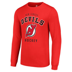 New Jersey Devils - Starter Logo Long Sleeve T-Shirt Red
