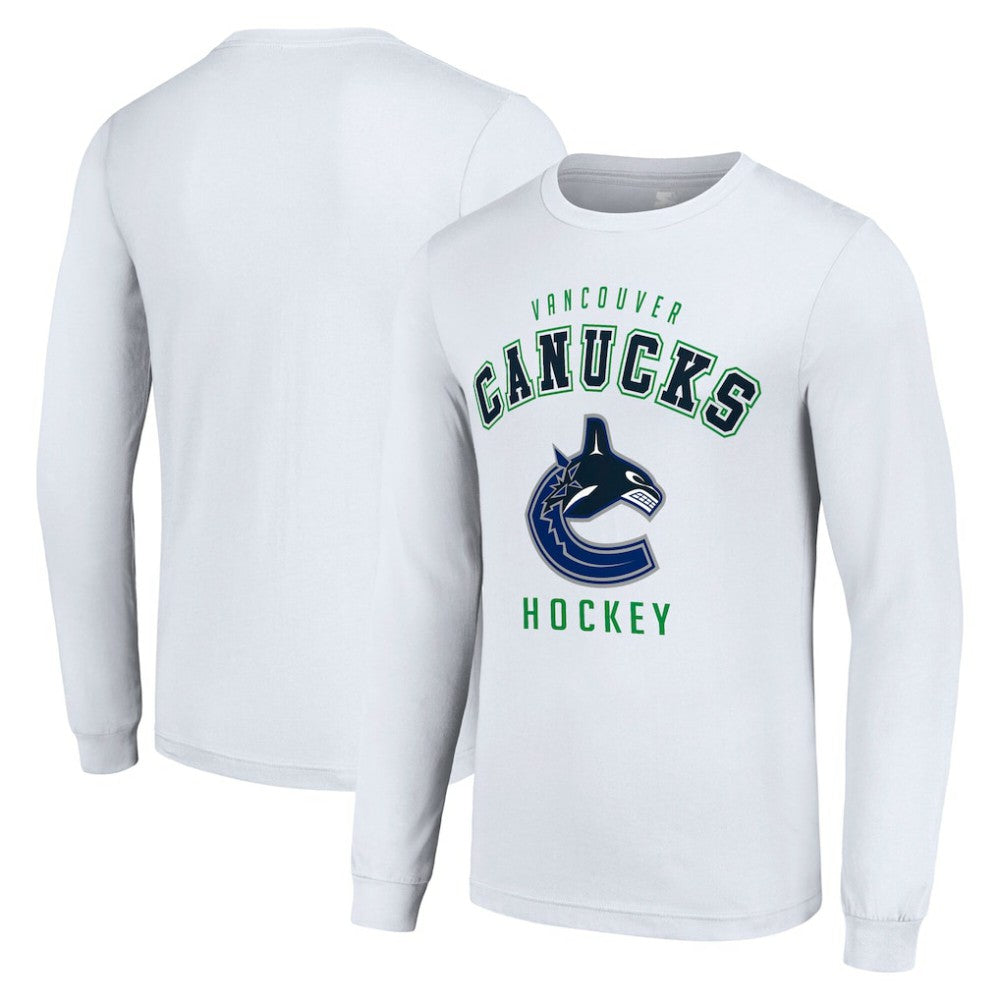 Vancouver Canucks - Starter Logo Long Sleeve T-Shirt White