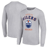 Edmonton Oilers - Starter Logo Long Sleeve T-Shirt Heather Gray