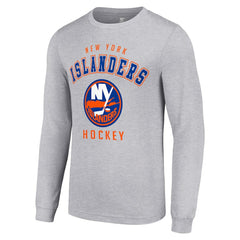 New York Islanders - Starter Logo Long Sleeve T-Shirt Heather Gray