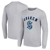 Seattle Kraken Starter Logo Long Sleeve T-Shirt Heather Gray