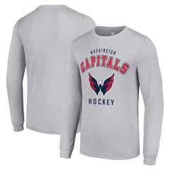 Washington Capitals Starter Logo Long Sleeve T-Shirt Heather Gray