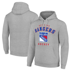 New York Rangers Starter Logo Pullover Hoodie Heather Gray