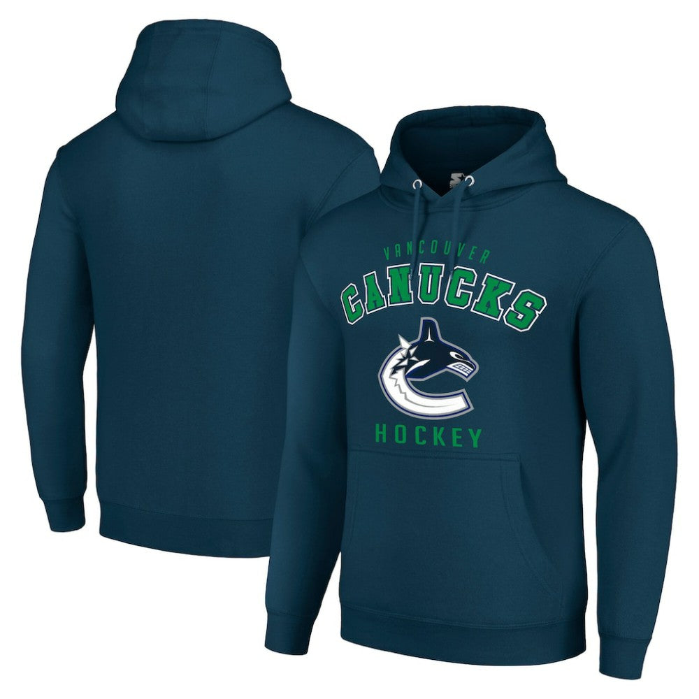 Vancouver Canucks - Starter Logo Pullover Hoodie Navy