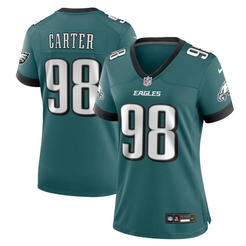 Jalen Carter Philadelphia Eagles Women's Team Game Jersey Midnight Green - Nike