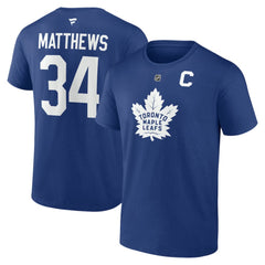 Auston Matthews Toronto Maple Leafs - Fanatics Authentic Stack Name & Number T-Shirt Blue