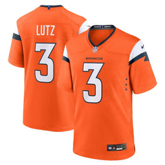 Wil Lutz Denver Broncos Team Game Jersey Orange - Nike