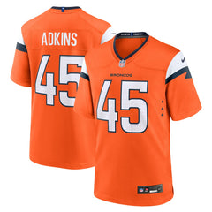 Nate Adkins Denver Broncos Team Game Jersey Orange - Nike
