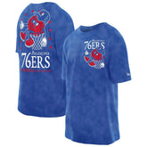 New Era - Philadelphia 76ers Old School Sport Enzyme Wash Oversized T-Shirt - Royal