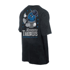 New Era - Minnesota Timberwolves Old School Sport Enzyme Wash Oversized T-Shirt - Black