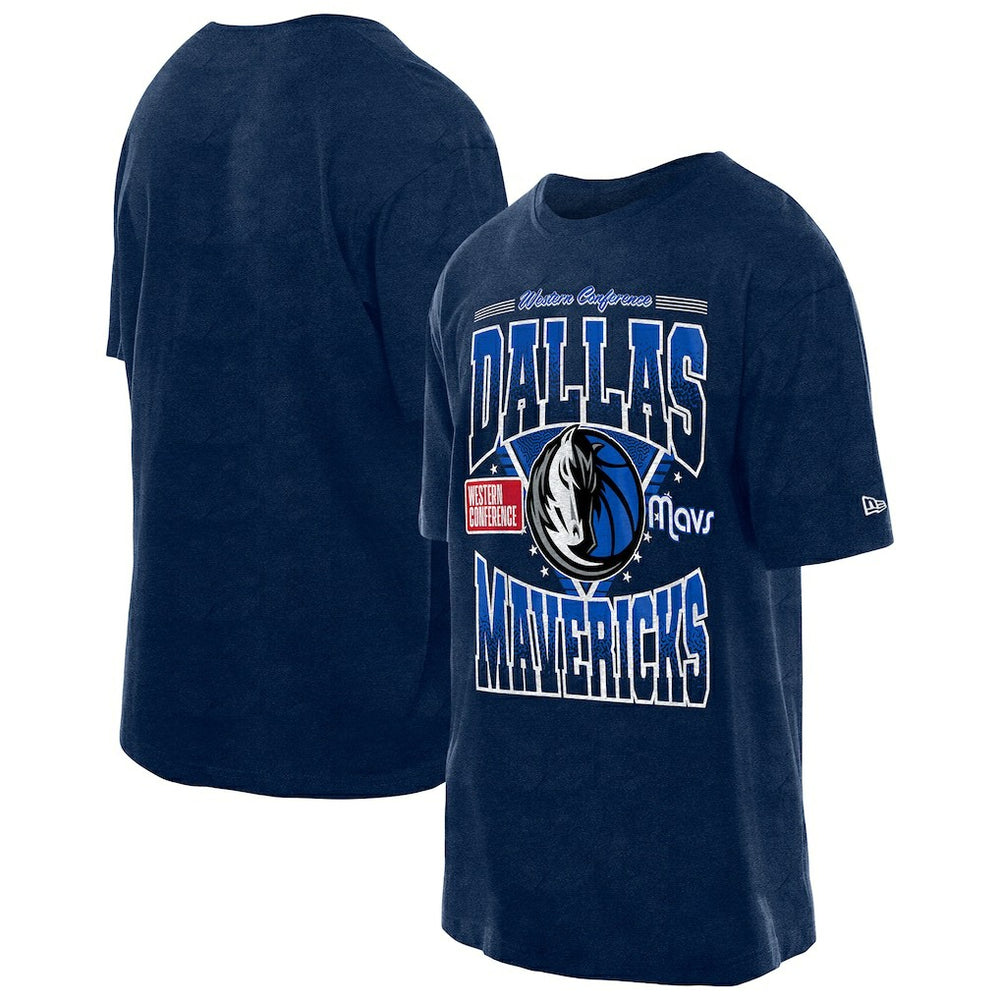 New Era - Dallas Mavericks Boxy Old School Sport Vintage Wash T-Shirt - Navy