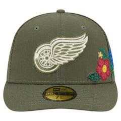 Detroit Red Wings - New Era Tonal Florals 59FIFTY Fitted Hat Olive