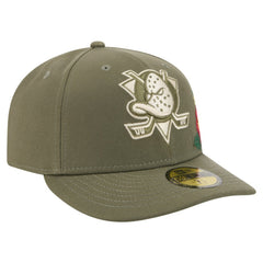 Anaheim Ducks - New Era Tonal Florals 59FIFTY Fitted Hat Olive