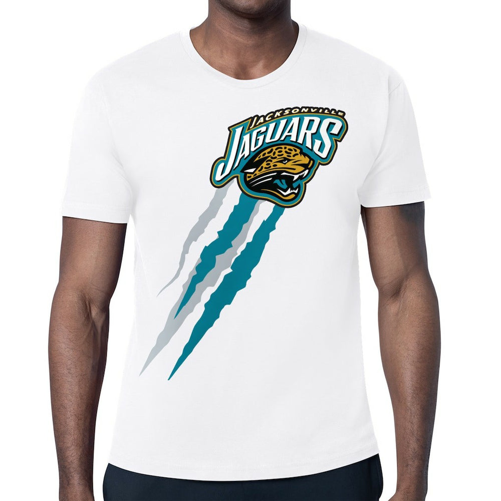 Jacksonville Jaguars Starter Retro Team Logo Color Scratch T-Shirt White - NFL