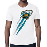 Jacksonville Jaguars Starter Retro Team Logo Color Scratch T-Shirt White - NFL