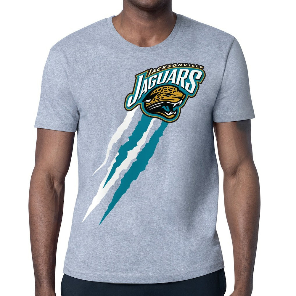 Jacksonville Jaguars Starter Retro Team Logo Color Scratch T-Shirt Heather Gray - NFL