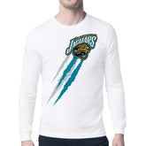 Jacksonville Jaguars Starter Retro Team Logo Color Scratch Long Sleeve T-Shirt White - NFL