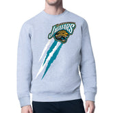 Jacksonville Jaguars Starter Retro Team Logo Color Scratch Pullover Sweatshirt Heather Gray - NFL