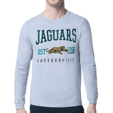 Jacksonville Jaguars Starter Retro Team Logo Long Sleeve T-Shirt Heather Gray - NFL