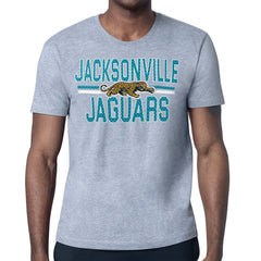 Jacksonville Jaguars Starter Mesh Look Retro Team Logo T-Shirt Heather Gray - NFL