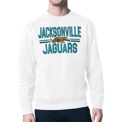 Jacksonville Jaguars Starter Mesh Look Retro Team Logo Pullover Sweatshirt White - NFL