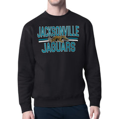 Jacksonville Jaguars Starter Mesh Look Retro Team Logo Pullover Sweatshirt Black - NFL