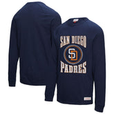 San Diego Padres Mitchell & Ness Arched Logo Slub Long Sleeve T-Shirt Clearance