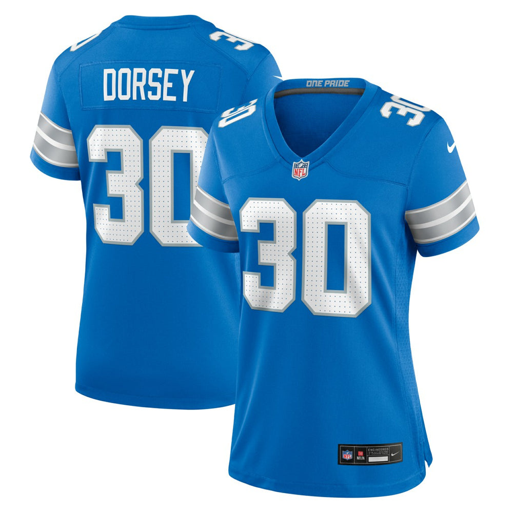 Khalil Dorsey Detroit Lions Women's Team Game Jersey Blue - Nike