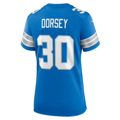 Khalil Dorsey Detroit Lions Women's Team Game Jersey Blue - Nike