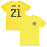 Henry Martin Club America 1863FC Vintage Player Name & Number Tri-blend T-Shirts - Yellow