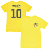 Diego Valdés Club America 1863FC Vintage Player Name & Number Tri-blend T-Shirts - Yellow