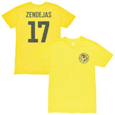 Alejandro Zendejas Club America 1863FC Vintage Player Name & Number Tri-blend T-Shirts - Yellow