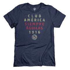 Club America 1863FC Tapered Text T-Shirts - Navy
