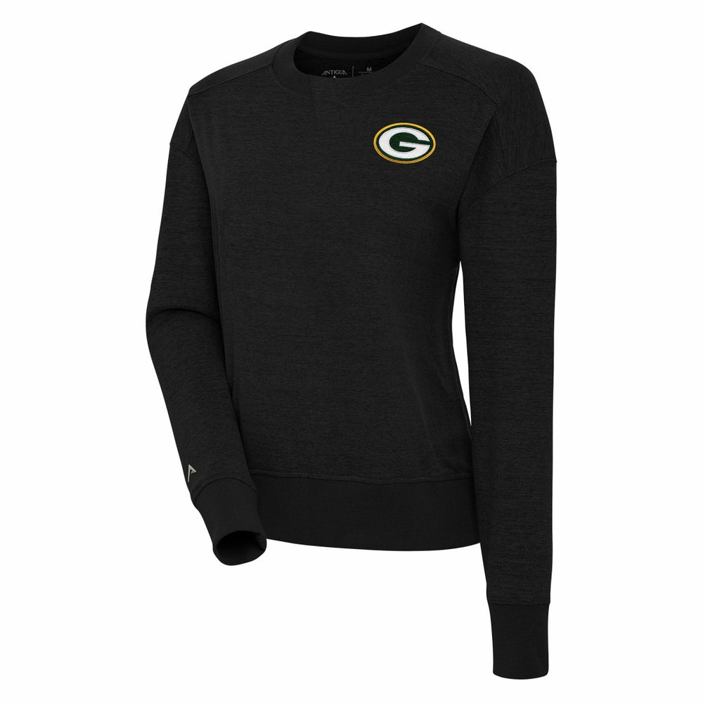 Green Bay Packers Antigua Women's Forward Fleece Pullover Sweatshirt Black - NFL