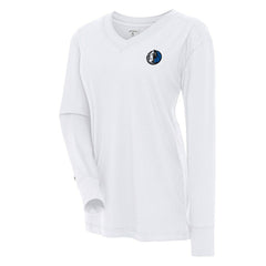 NBA - Dallas Mavericks Antigua Women's Symbolic Long Sleeve V-Neck Top - White