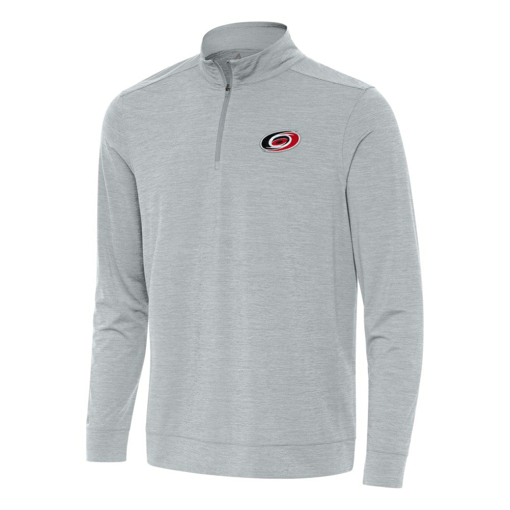 Carolina Hurricanes - Antigua Bright Quarter-Zip Top Heather Gray