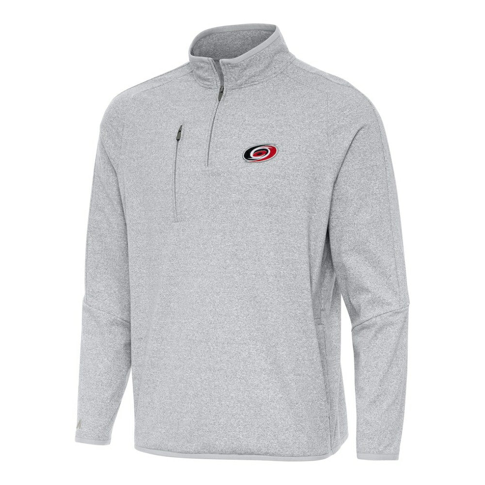 Carolina Hurricanes - Antigua Certain Quarter-Zip Tri-Blend Sweatshirt Heather Gray