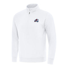 Colorado Avalanche - Antigua Victory Quarter-Zip Mock Sweatshirt White