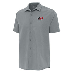 Carolina Hurricanes - Antigua Activate Woven Short Sleeve Button-Up Shirt Gray