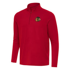 Chicago Blackhawks Antigua Intent Quarter-Zip Top Red